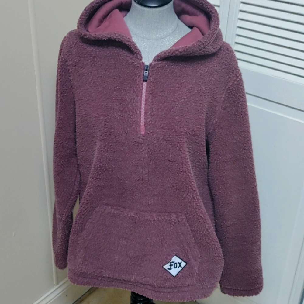Fox Racing Women's road raider sherpa 1/4 zip hoodie. Beautiful Mulberry color.